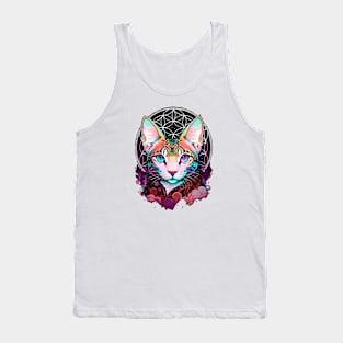 Cat and flowers Tank Top